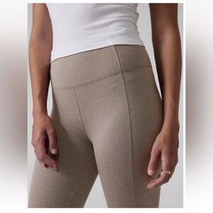 Athleta Delancey Herringbone Tight Tan High-Waisted Leggings size large